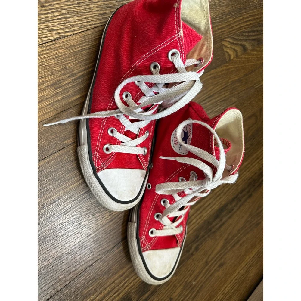 Converse Chuck Taylor All Star High Top Red Canvas Sneakers M9621 Mens 5.5 W 7.5